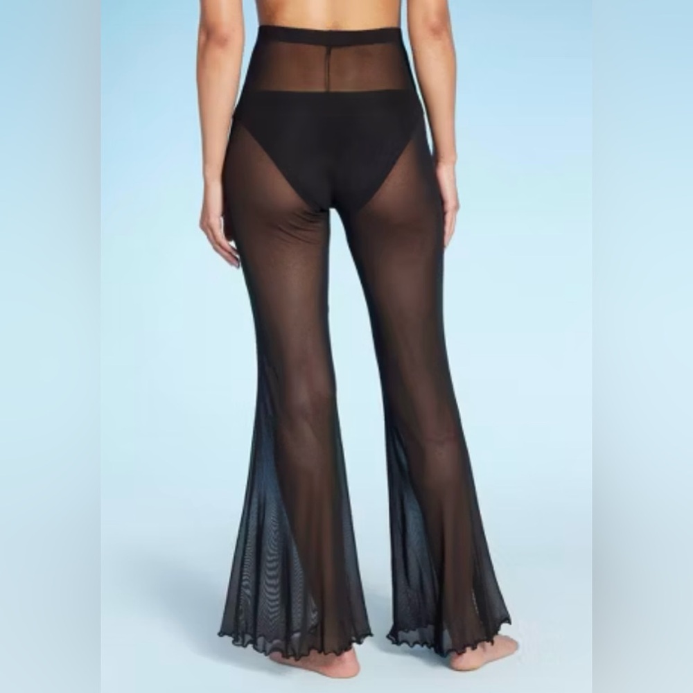 🎁🆕Black Flare Mesh Pants - Picture 4 of 16